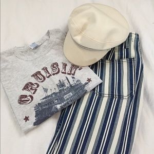 Retro stripe flair pants